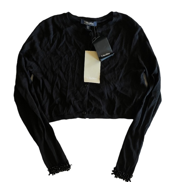 S’Max Mara Cropped Wool Silk Cashmere Cropped Cardigan NWT Small $525
